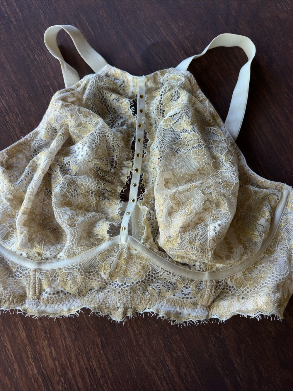 City Chic Cream Lace Longline Bralette